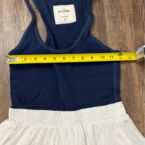Abercrombie Kids Y2K Floral White Skirt Navy Blue Top Dress Size XL Preppy Cute - Picture 7 of 10